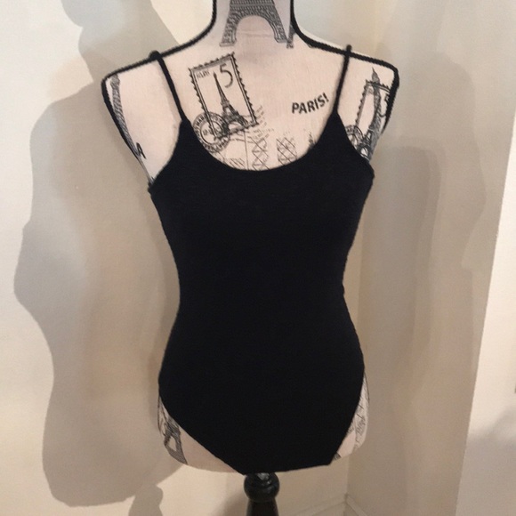 Olivaceous Tops - Backless black body suit